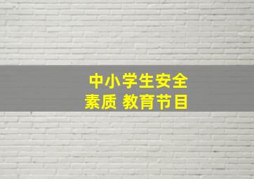 中小学生安全素质 教育节目